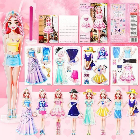 Barbie Doll Crafts Paper Dolls Green Dress Magnetic Dress Up Dolls